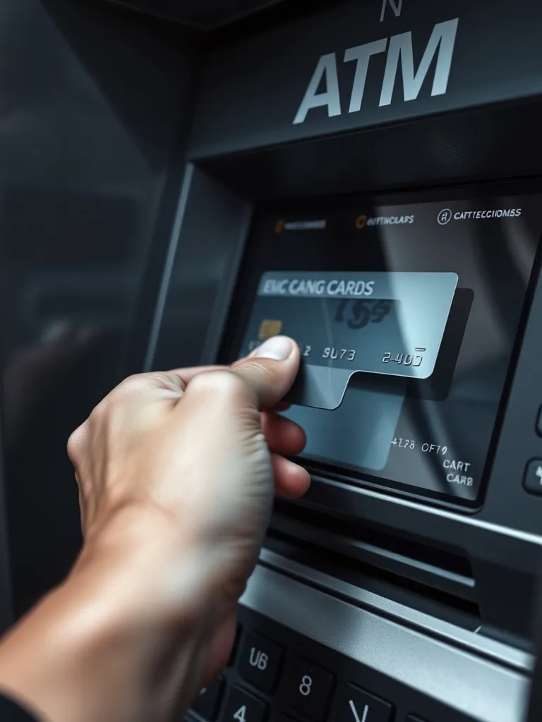 Close up of a hand checking an ATM card reader for skimming
